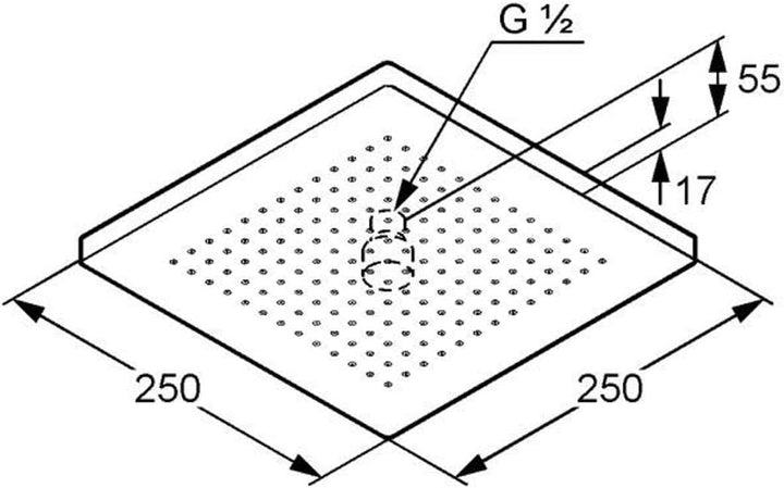 Kludi A-qa 6653105-00 Kopfbrause eckig 250 mm DN15
