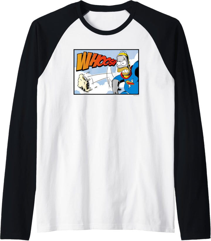 The Simpsons Homer Super Hero Pie Man Comic Raglan