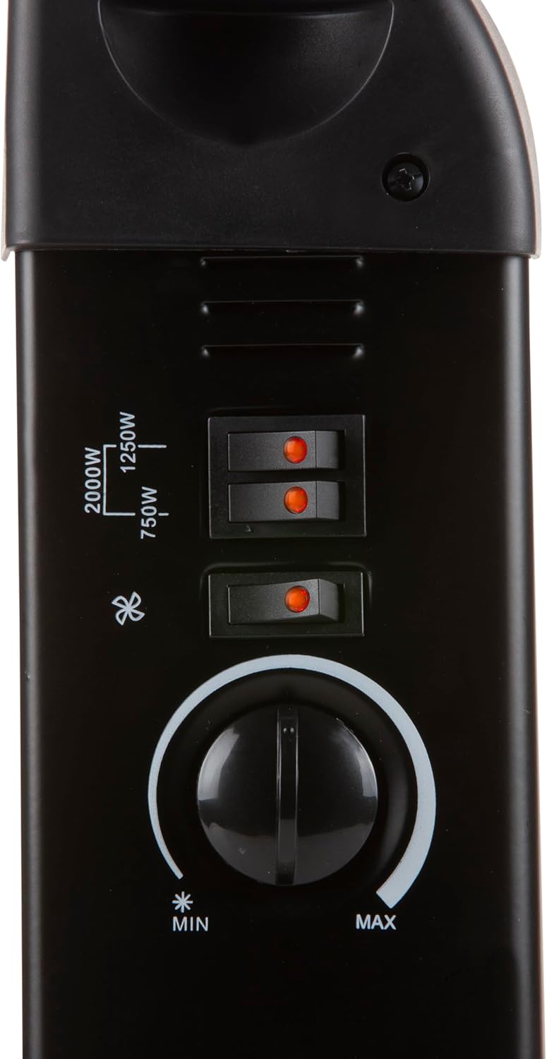 DOMO DO7350CH Konvektor-Heizgerät - Turbo - 3 Positionen - 2000 W - schwarz