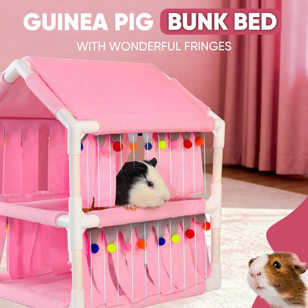 Meerschweinchen Hochbett, Kleintiere Etagenbett, Meerschweinchen Hängematte mit Fleece Waldversteck,