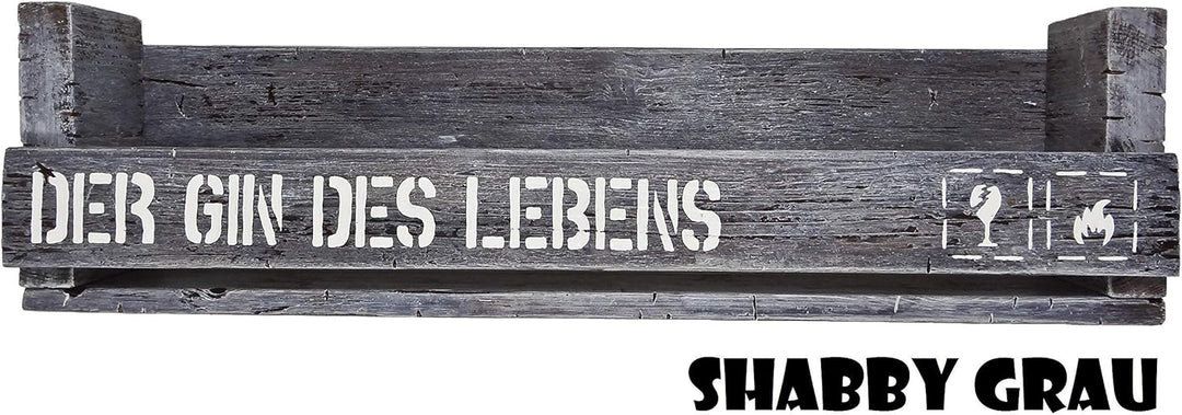 " Der Gin des Lebens" SHaBBY ViNTaGe PaLeTTeNReGaL (HxLxT: 23x8ox9,5cm) Wandbar Barelement Weinregal