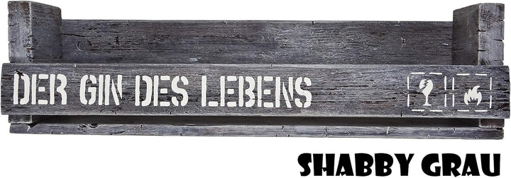 " Der Gin des Lebens" SHaBBY ViNTaGe PaLeTTeNReGaL (HxLxT: 23x8ox9,5cm) Wandbar Barelement Weinregal