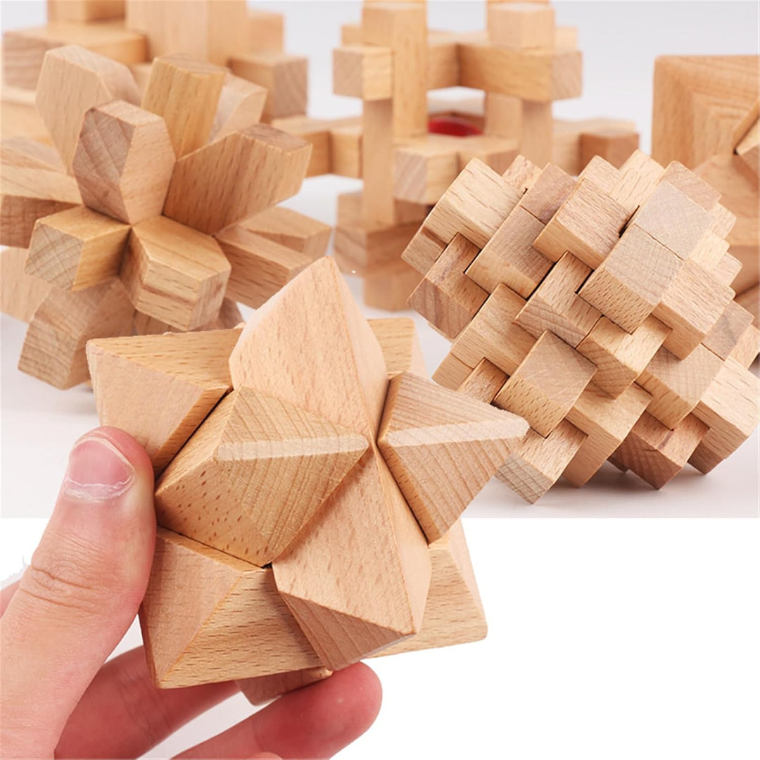 3D Holz Pädagogisches Spielzeug Denkaufgabe Puzzle, Logikspiele aus Holz, IQ Test Mind Game Denkaufg