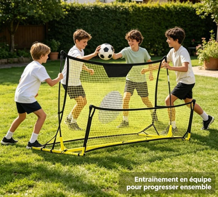 Fussball-Rebounder, 2-in-1Rebounder-Netz, 180 x 41cm klein & 180 x 140cm gross, Bounce Back Netz für