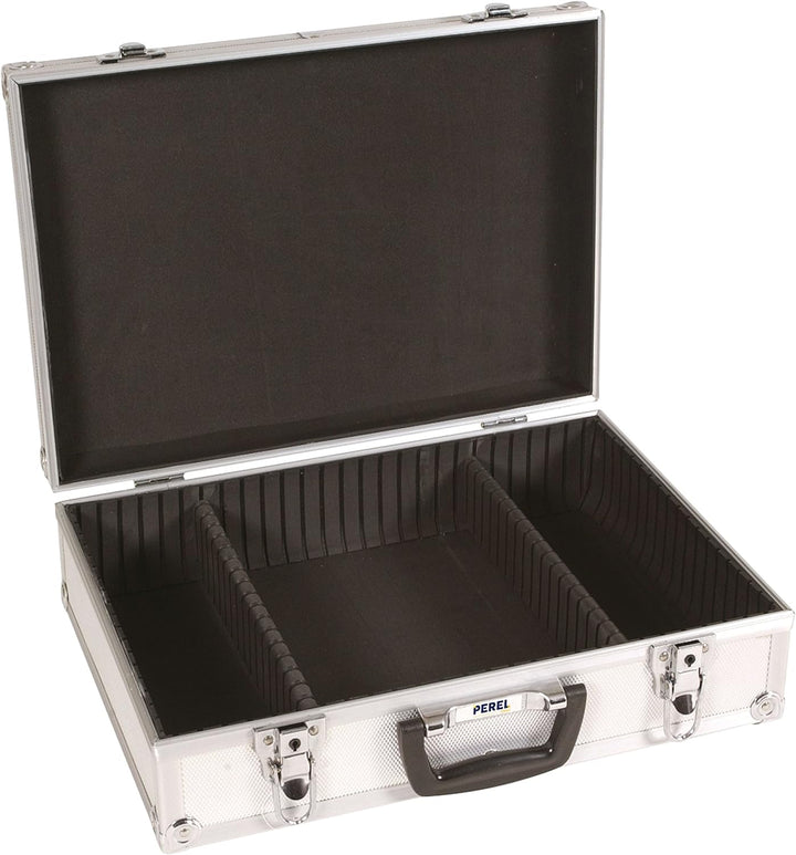 Perel 1819 Werkzeugkoffer aus Aluminium, 42.5 X 30.5 X 12.5 cm 42.5 X 30.5 X 12.5 cm Schwarz,silber,