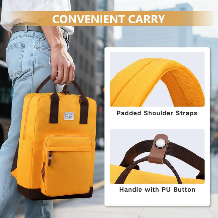 Kasgo Rucksack Herren, Schulrucksack Wasserabweisend Leichte 15,6 Zoll Laptop Schultasche für Damen