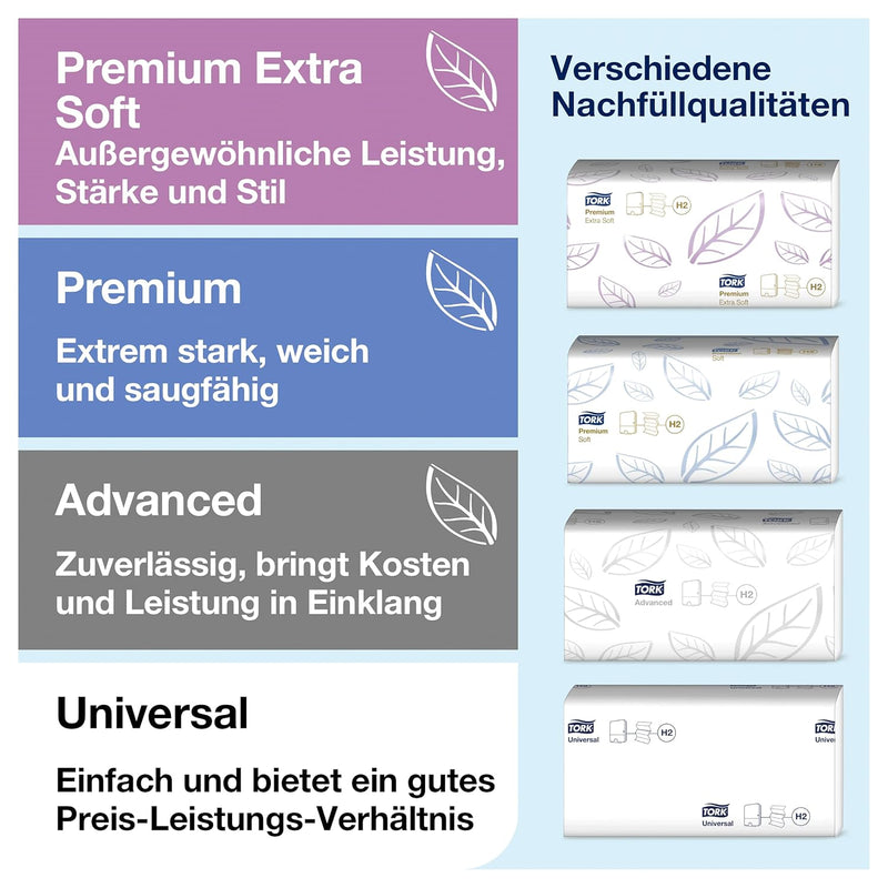 Tork Xpress Spender für Multifold Papierhandtücher 552000, Elevation Design - H2 Handtuchspender für