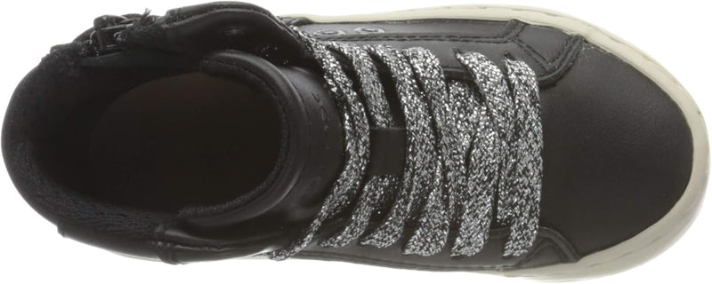 Geox Mädchen J Kalispera Girl A Sneaker 26 EU Black Dk Silver, 26 EU Black Dk Silver