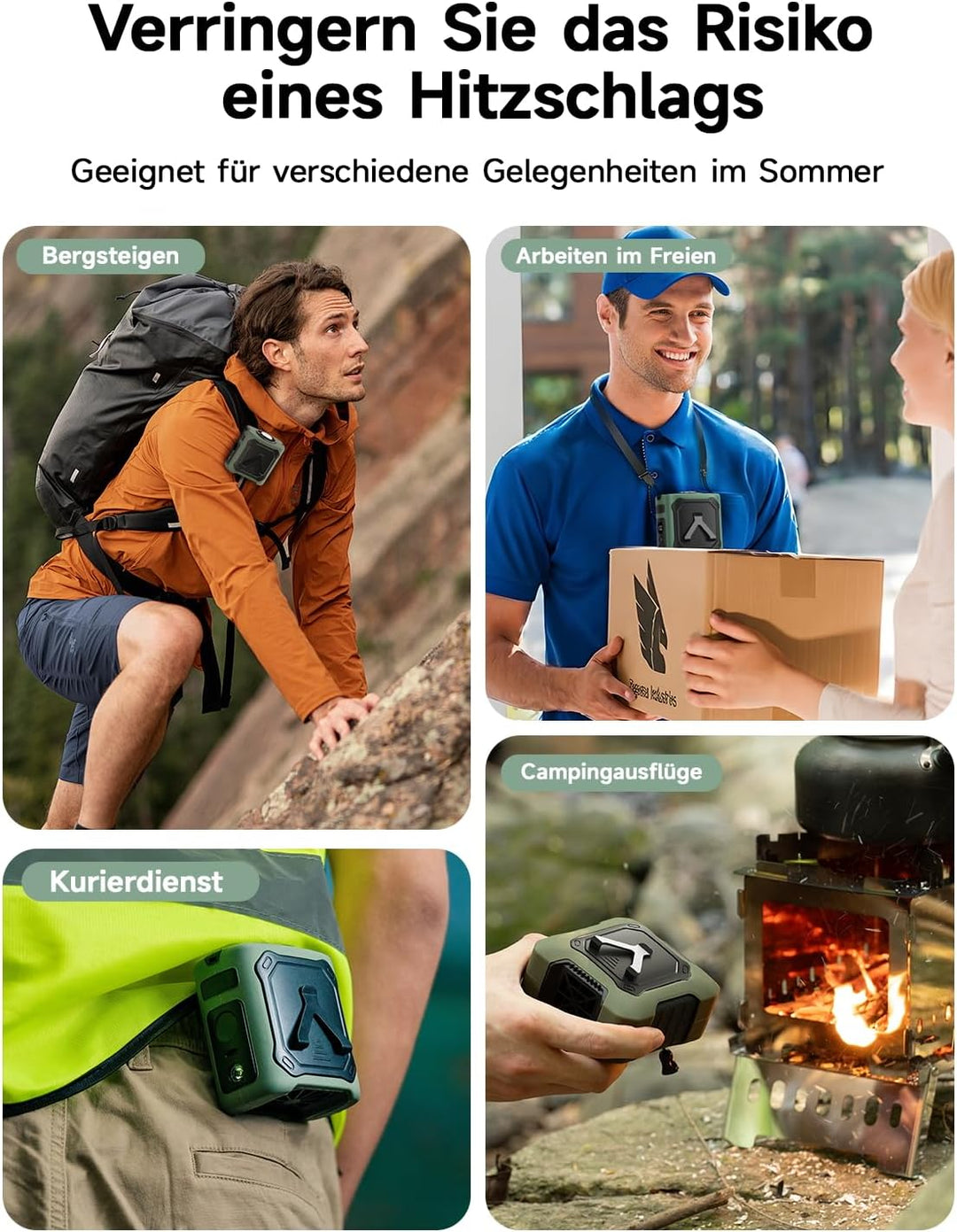 2026 Kühlung Tragbarer Taillenventilator,8000mAh 29H Laufzeit USB C Wiederaufladbar,5 Geschwindigkei