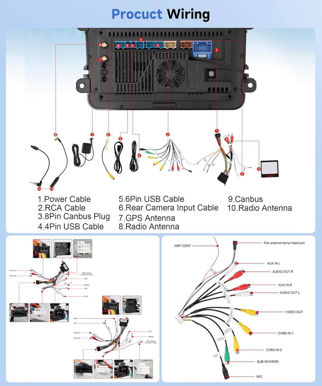 Autoradio 8 Kern Q-Snapdragon 4+64G Android 15 für VW Golf 5 6 Passat Jetta Caddy EOS T5 Tiguan Tour