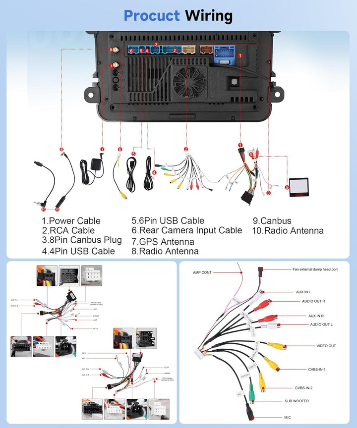 Autoradio 8 Kern Q-Snapdragon 4+64G Android 15 für VW Golf 5 6 Passat Jetta Caddy EOS T5 Tiguan Tour
