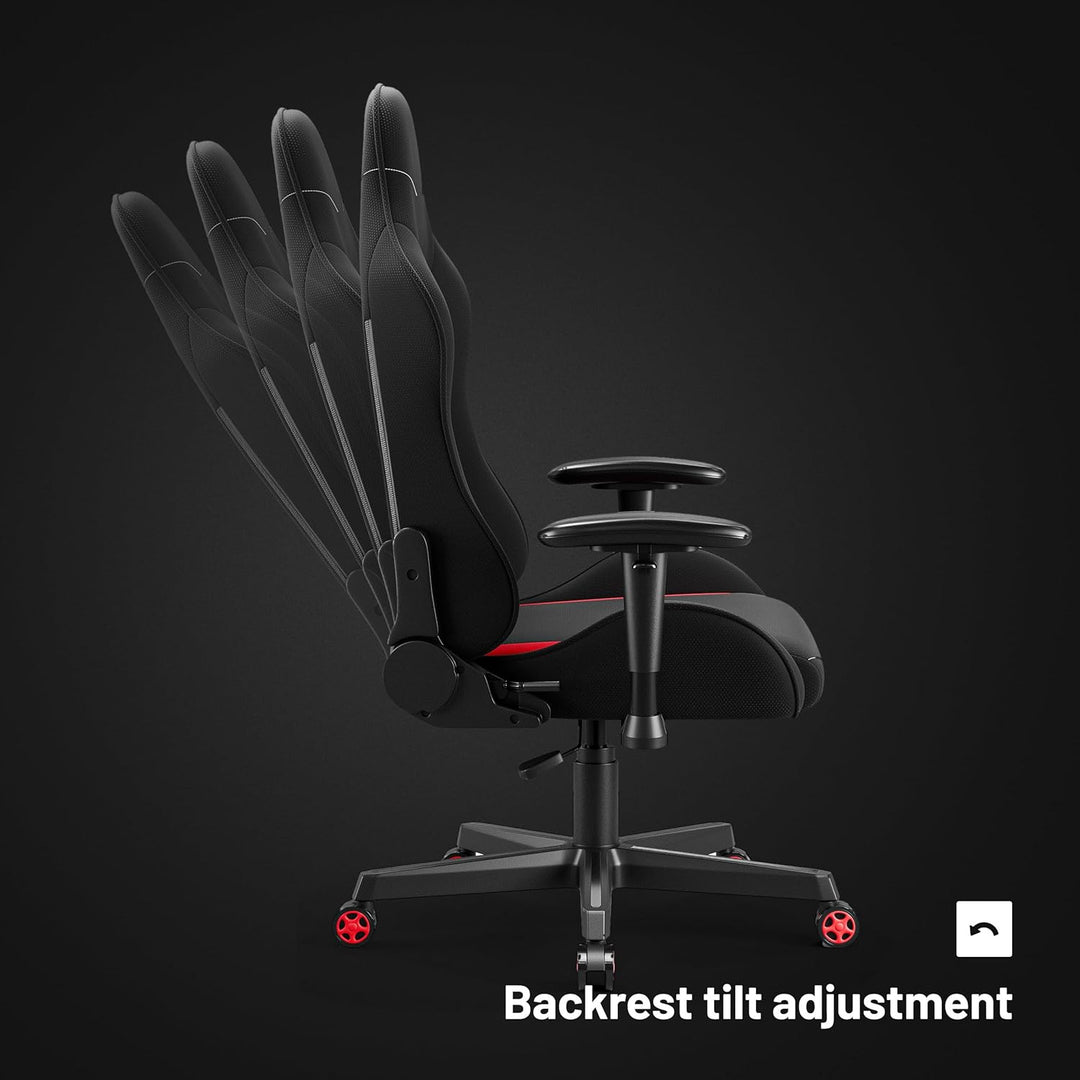 Diablo Gamer Stuhl Stoff | Gaming Stuhl Ergonomisch mit Stoffbezug, Verstellbare Armlehnen, Kippmech