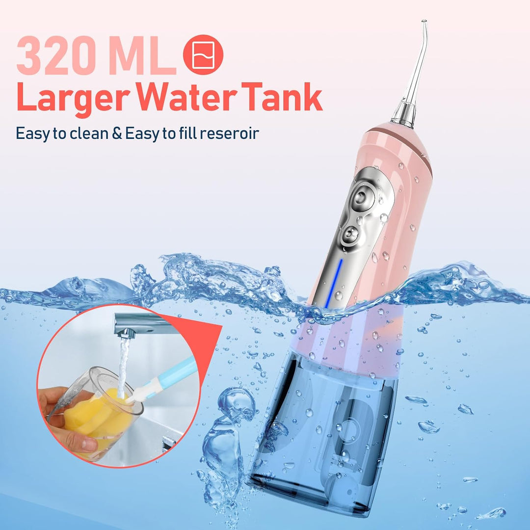 NBGRLVS Wasser-Zahnstocher für die Zahnreinigung, 6 Modi, 6 Spitzen und Aufbewahrungskoffer, kabello