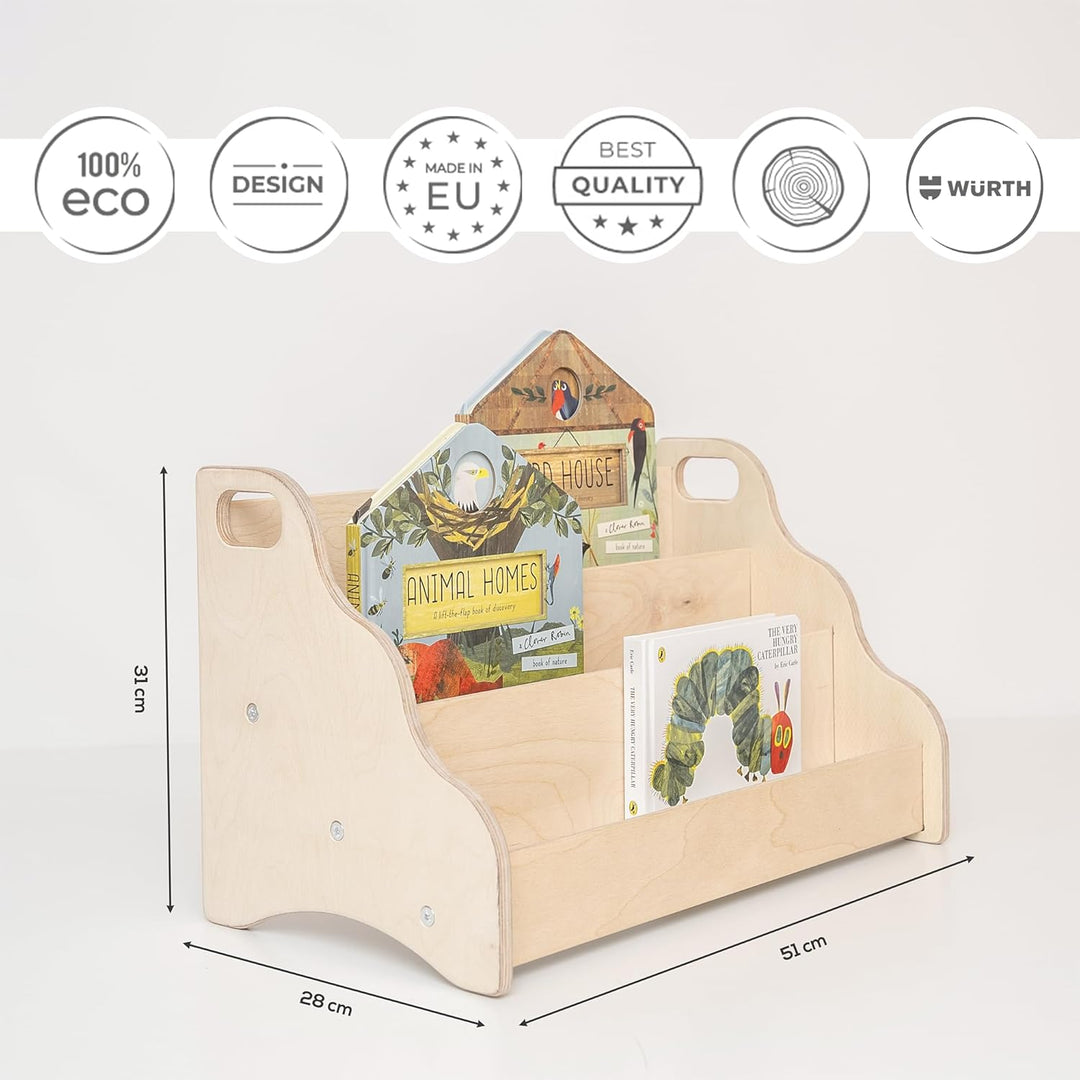 MAMOI® Bücherregal für Kinder, Bücherkiste für kinderzimmer, Book Shelf, Buchregal, Wandregal kinder