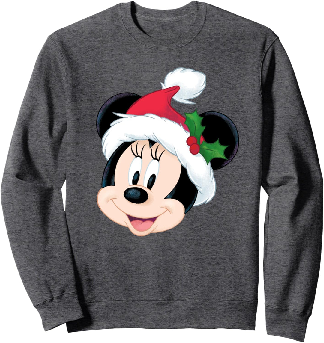 Disney Minnie Mouse in Santa Hat Holiday Sweatshirt