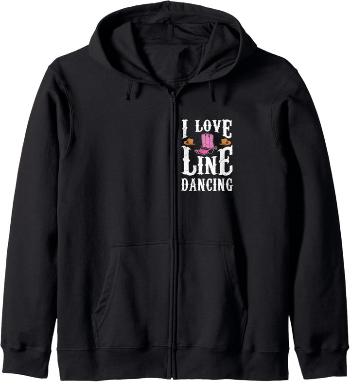 I Love Line Dancing Line Dance Kapuzenjacke