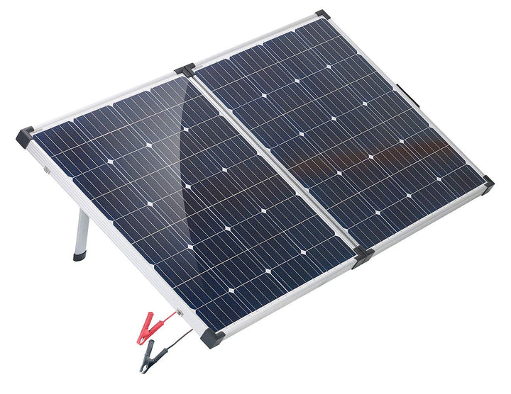 revolt Solar Camping: Faltbares mobiles 160W Solarpanel mit Laderegler 12V/10A mit USB (Solarkoffer