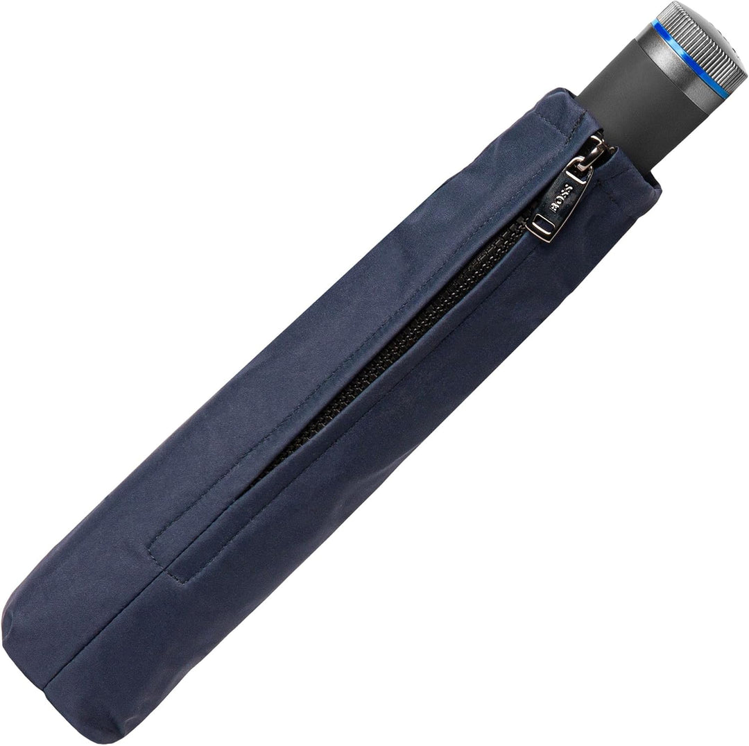 Hugo Boss Gear Regenschirm Taschenschirm aus Polyester in der Farbe Blau, Masse offen: Länge ca. 62