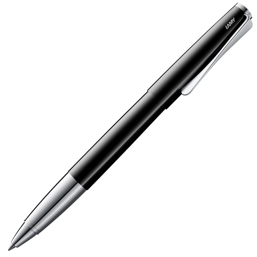 LAMY studio Tintenroller 368 - Rollpen aus Edelstahl in schwarzem Klavierlack mit hochglänzendem Gri