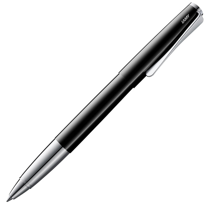 LAMY studio Tintenroller 368 - Rollpen aus Edelstahl in schwarzem Klavierlack mit hochglänzendem Gri
