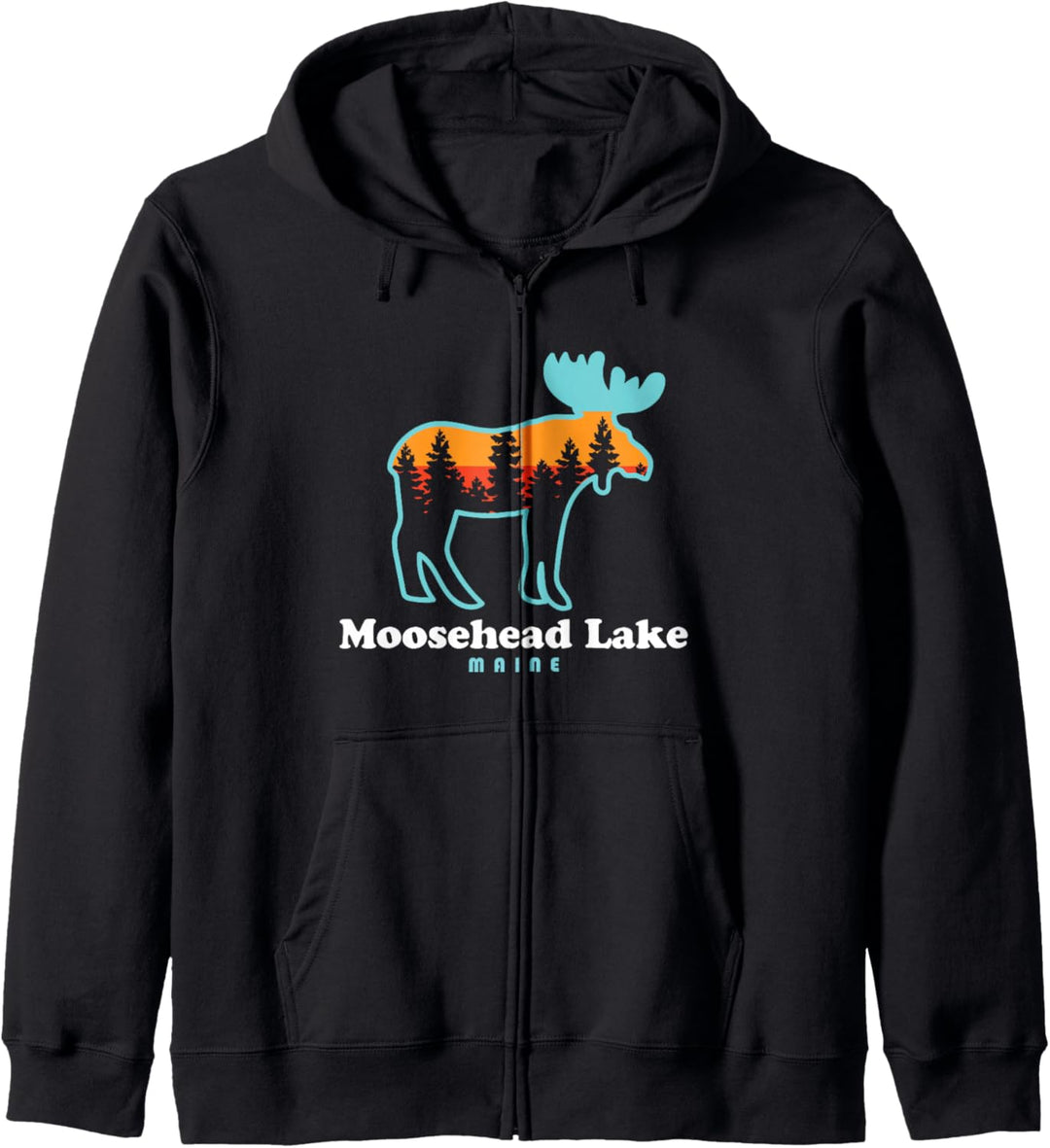 Moosehead Lake Maine – Elch Moosehead Lake Kapuzenjacke