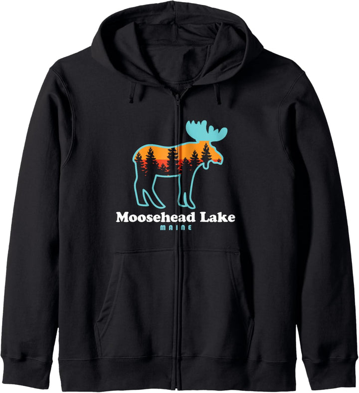 Moosehead Lake Maine – Elch Moosehead Lake Kapuzenjacke