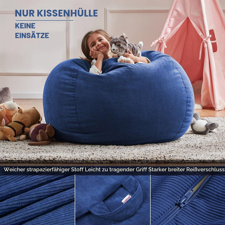 Nobildonna Sitzsackstuhl für Kinder und Erwachsene, nur Bezug (Keine Füllung) für Sofa-Stofftiere, 1