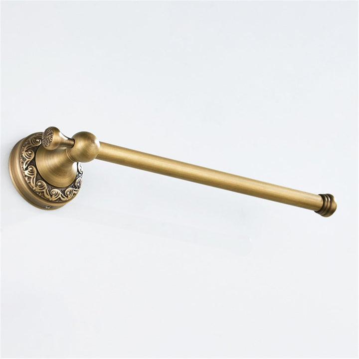 Flybath Handtuchhalter Antik Messing Vintage Exquisite Muster Carving Hanger Open Handtuchring für B