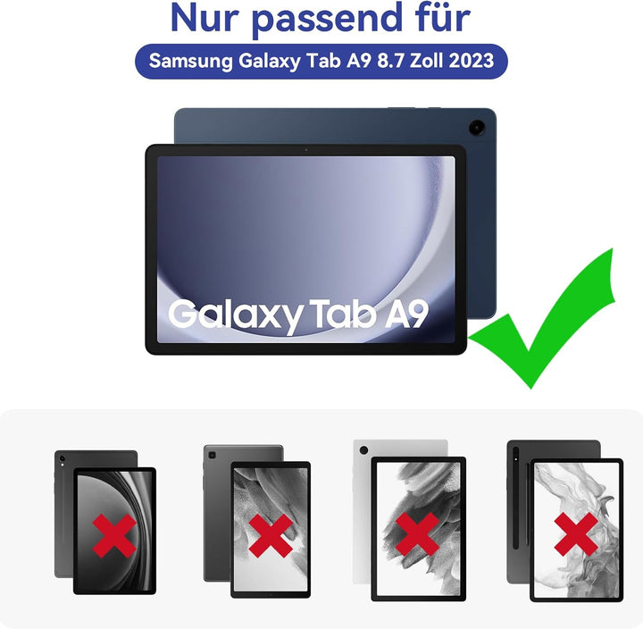 Olycism Tastatur Hülle kompatibel mit Samsung Galaxy Tab A9 8.7 Zoll 2023 mit Tastatur (Modelle: SM-