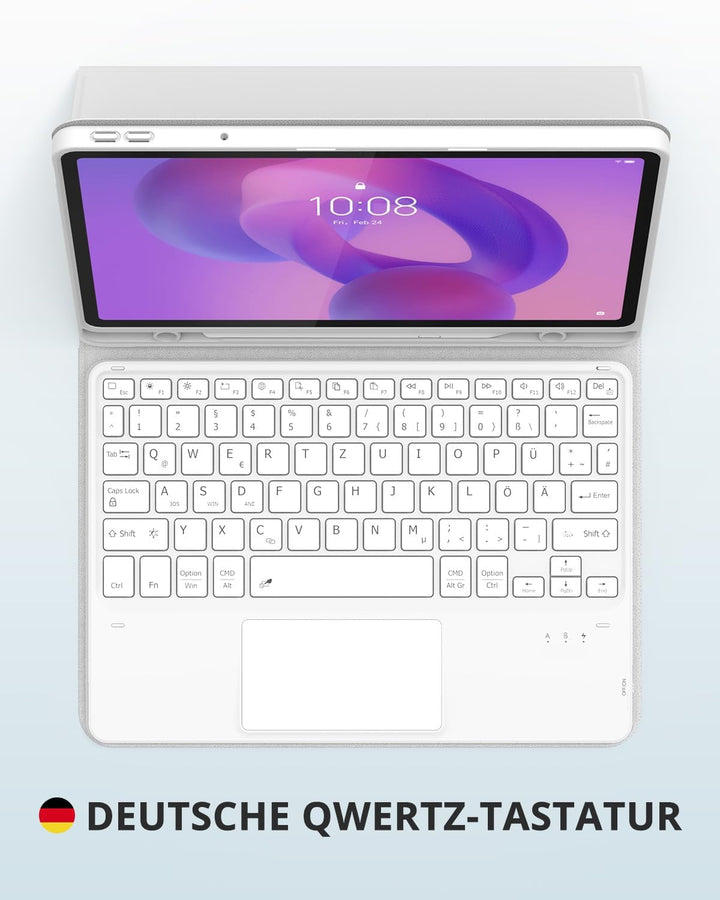 CACOE Tastatur Hülle für Lenovo Idea Tab 2025 11 Zoll (TB-336ZU TB-336FU) mit Touchpad, 7-Farbige Hi