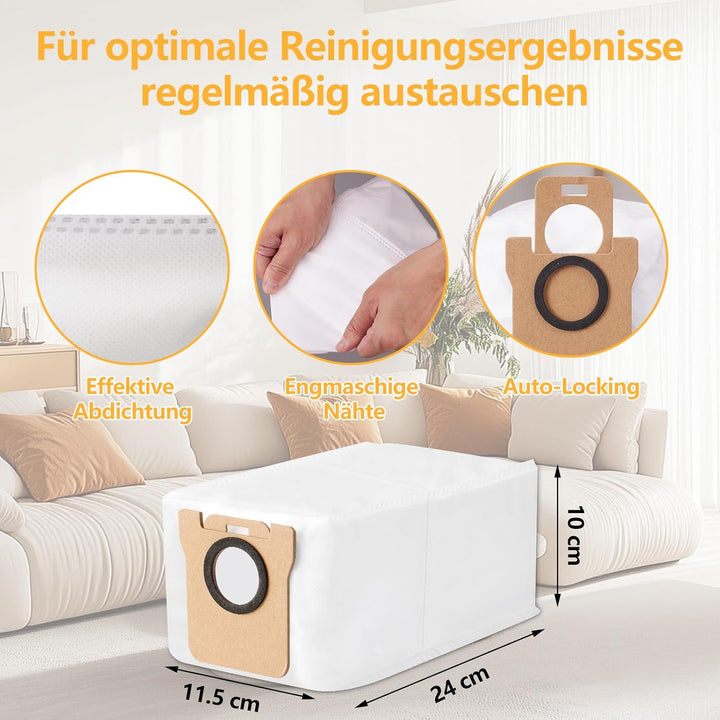 12 Stück Staubbeutel für Dreame L10s Ultra / L10 Ultra/Dreame L20 Ultra & Xiaomi X20 Plus/Xiaomi X20