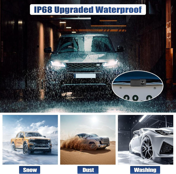 CAMECHO Radar Rückfahrkamera mit 7 Zoll Monitor 12V, IP68 wasserdichte Nachtsicht Weitwinkel Auto Ka