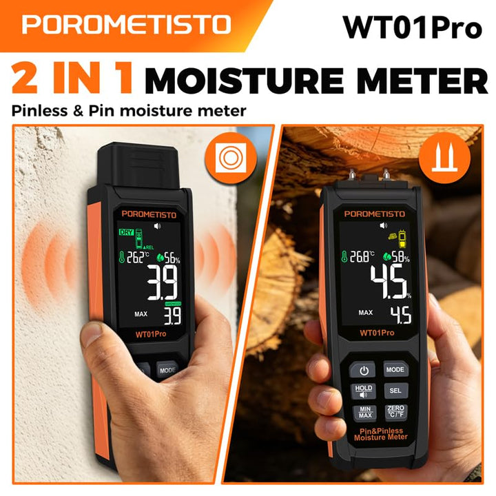 Pin und pinless 2-in-1-Feuchtemessgerät POROMETISTO