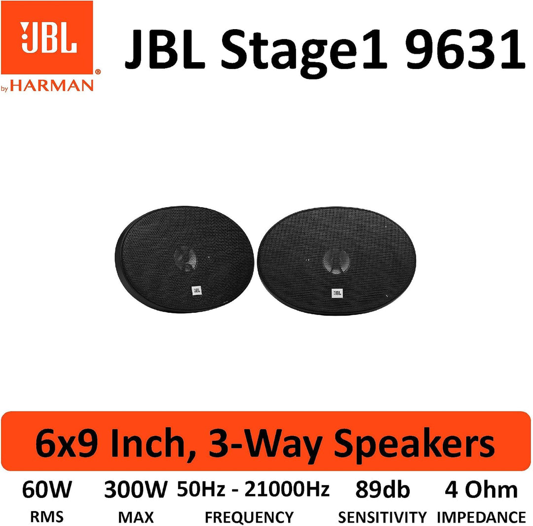 JBL Stage1 9631 3-Wege Auto Lautsprecher Set von Harman Kardon - 300 Watt Ovale KFZ Car HiFi Autolau