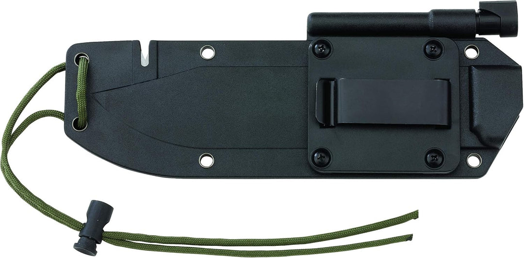 UTICA Messer Survival B6, Nicht-rostfreier Stahl 1095, beschichtet, schwarzer Micartagriff,