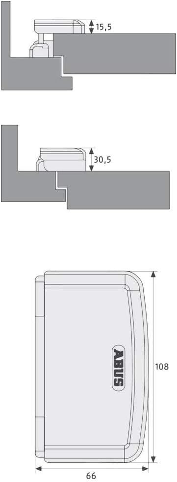 ABUS Scharnierseitensicherung TAS112, weiss, 26116, Weiss