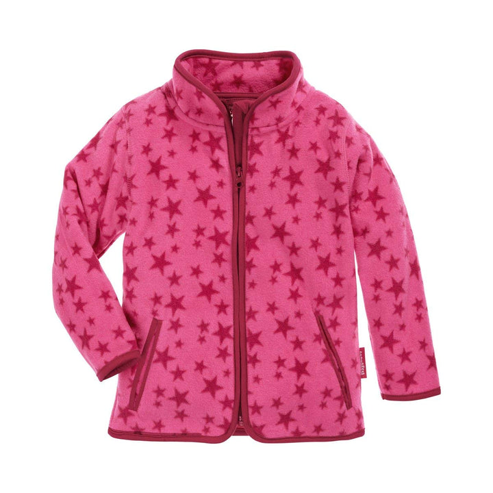 Playshoes Unisex Kinder Fleece-Jacke Outdoor-Oberteil 86 Pink Sterne, 86 Pink Sterne