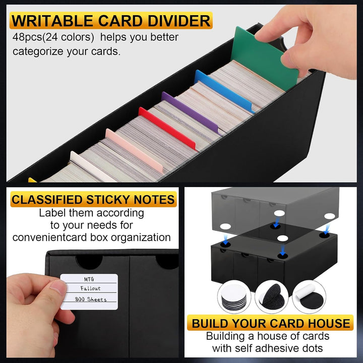HIMOMO Sammelkarten-Aufbewahrungsbox für 14000+ Trading Card Karten, Karten Aufbewahrungsbox mit 48