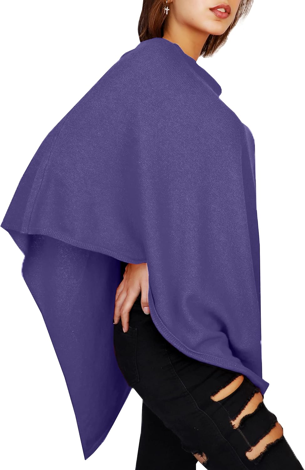 JOPHY & CO. Poncho für Damen, aus Kaschmir-Mischgewebe L Violett, L Violett