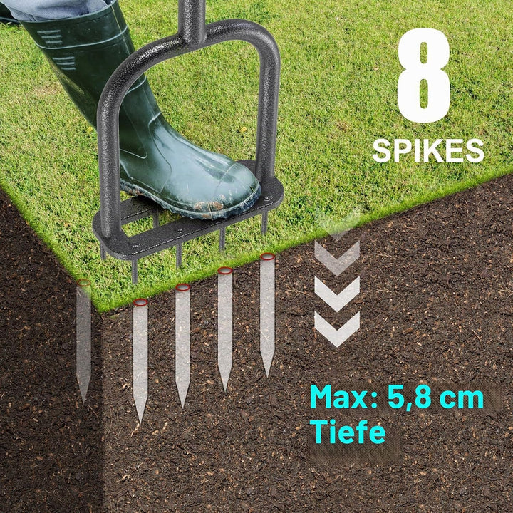 BeneLabel Rasenlüfter Spike, Manuell Rasen Belüfter Gardena Aerifiziergabel Gras Rasenspecht Rasenlo