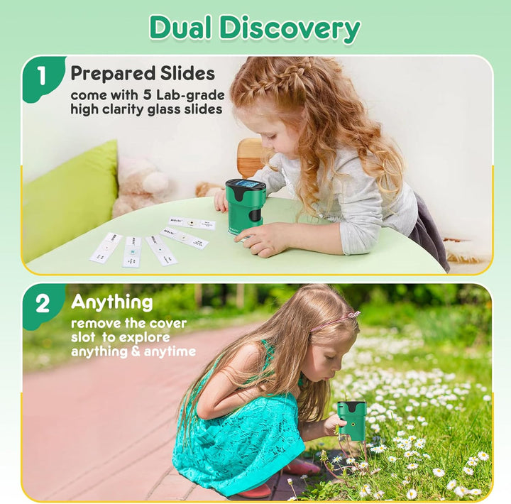 1000X Handy Digital Mikroskop für Kinder: 4K 2.0" Bildschirm Wiederaufladbar Mini Taschen Tragbares