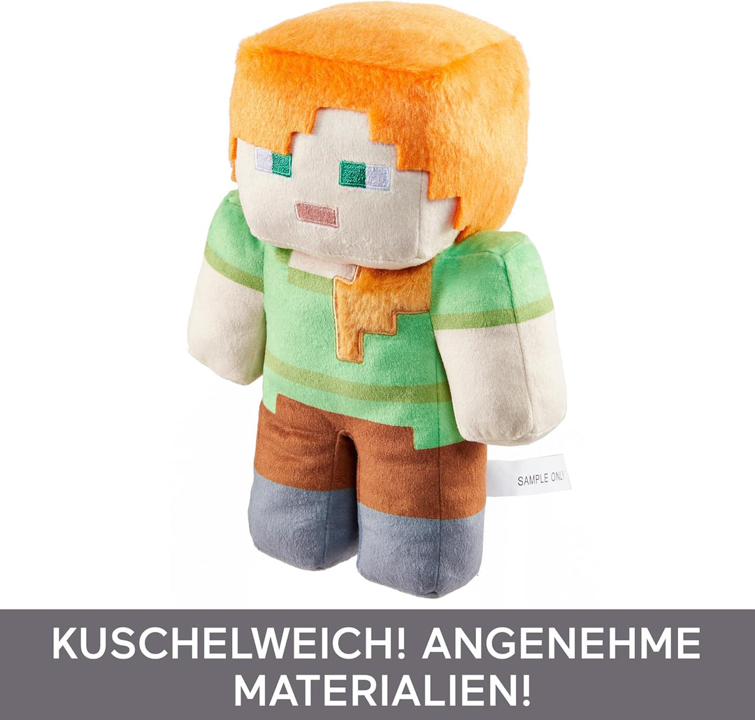 MINECRAFT Plüschfiguren - Rothaariger Actionheld 20 cm, authentisches Design, verpixelte Details, fü