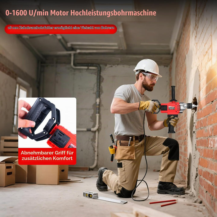 IMAYCC 3200W Rührwerk Elektrischer, 2-in-1 Multifunktionaler Mörtelrührer Bohrmischer, Betonmischer