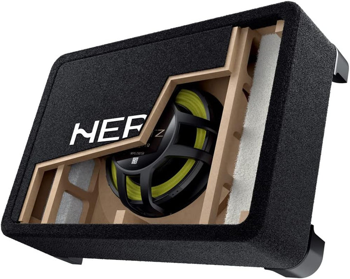Hertz MPBX 250 S2 – 25-cm Gehäuse-Subwoofer, 500W RMS, 2Ω, 25–400 Hz Frequenzgang, Schwarz, Plug-and