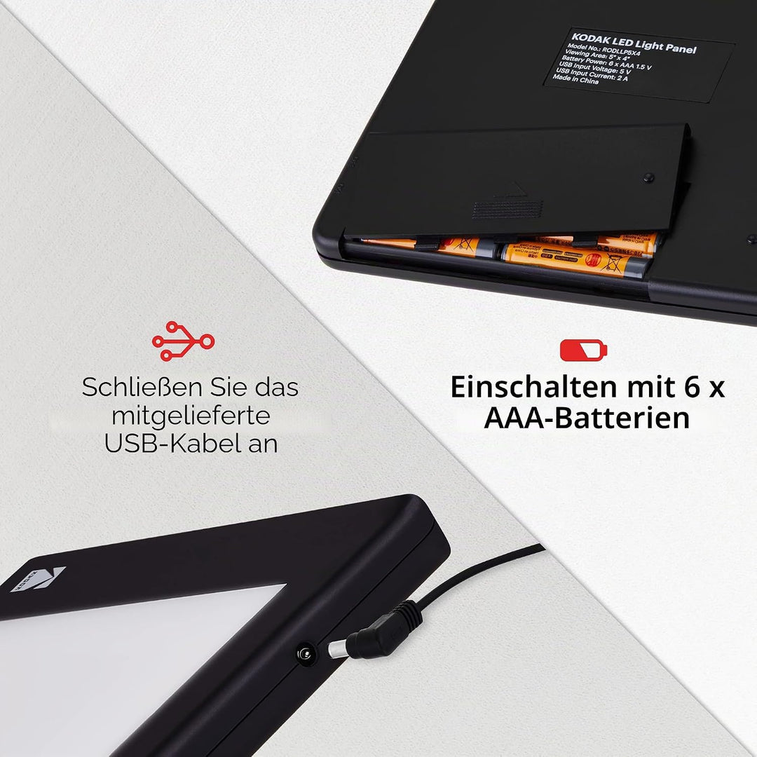 KODAK LED-Lichtbox, 12,7 x 10,2 cm, für Negative, Dias und Filme, beleuchtetes Brett zum Betrachten