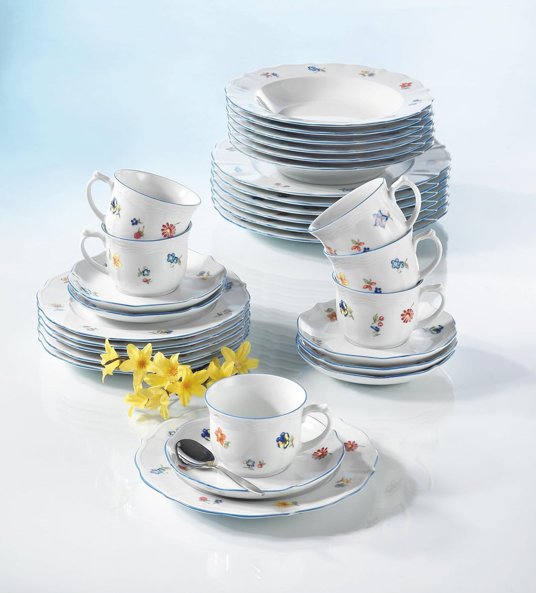 Suppenteller 23cm Fahne SONATE NOSTALGIE 34032 Seltmann (6 Stück)
