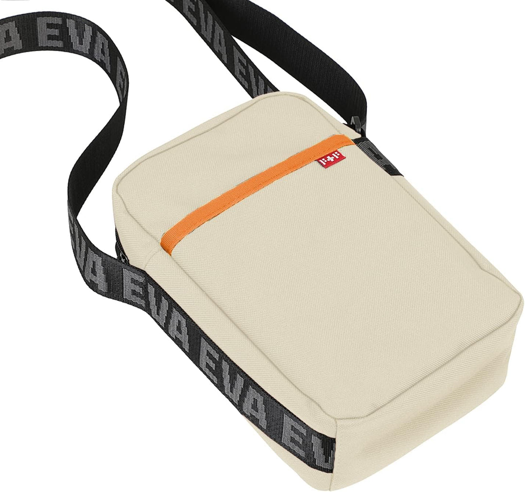 FIREFIRST x RADIO EVA - Evangelion Mini Shoulder Bags Schule Schultertaschen Beige W15×H23×D8（cm）, B