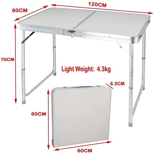 Aluminium-Klapptisch, tragbar, faltbar, Picknicktisch, Campingtisch, 3-fach höhenverstellbar, leicht