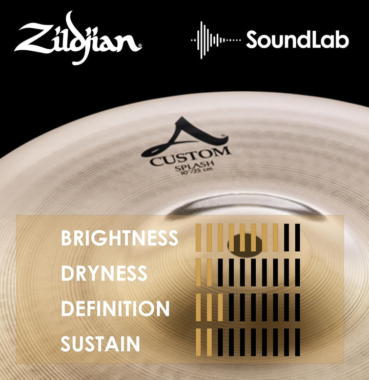 Zildjian A Custom Series - 10" Splash Cymbal- Brilliant finish 10 Zoll Brilliant Finish, 10 Zoll Bri