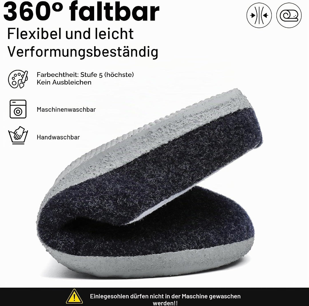 Mishansha Filz Hausschuhe Winter Bequem Filzpantoffeln für Damen Herren Gr.36-48 41 EU Blau, 41 EU B
